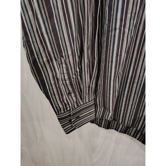 Tiglio Rosso Men's Striped Long Sleeve Shirt Size 3x 100% Cotton - Picture 2 of 7